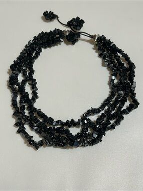 Black Onyx Multi-Strand Beaded Necklace